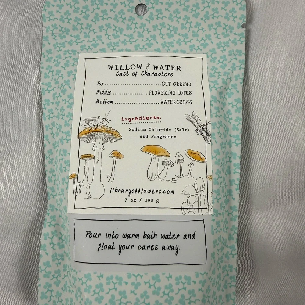 Library of Flowers Willow & Water‎ Bath Salts Relaxing Spa Soak 7oz New